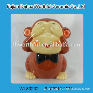 Fashionable monkey shaped ceramic money box for kids